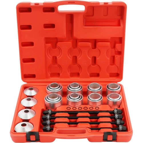Gummibuchsen Werkzeug - Auspress- und Einpresssatz 28 tlg - 45# Kohlenstoffstahl - Hülsen 36–72 mm - Schrauben M10–M16 - Schwarz