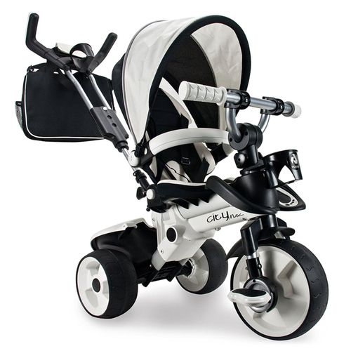 INJUSA City Max Dreirad ab 6-36 Monate – Kinderdreirad mit Schubstange & Gummirädern