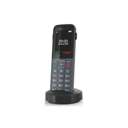 Gigaset Comfort 600 SIM Dark Silver Schnurloses Telefon (Seniorentelefon, Große Tasten, 4G)