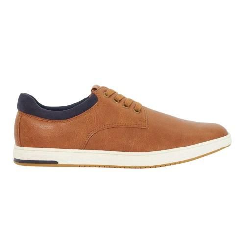 Dune London Heren Tamsen Lace Up Flat Trainers (Tan)