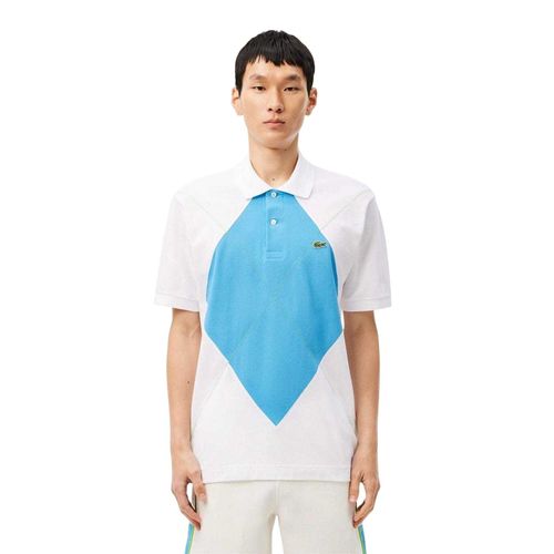 Lacoste Heren L.12.12 Argyle poloshirt met korte mouwen (Wit/blauw)