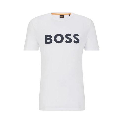 Boss Heren Thinking 1 Signature Logo Regular T-shirt (Wit)