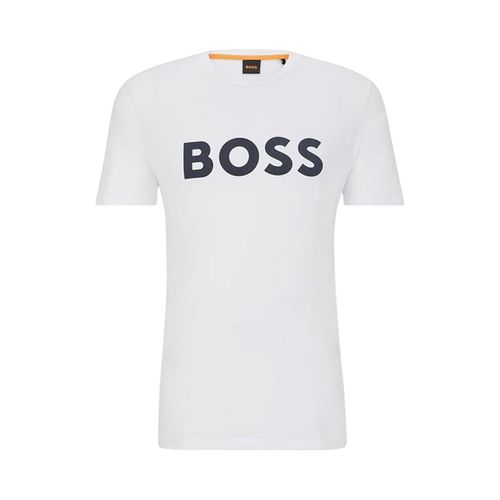 Boss Heren Thinking 1 Signature Logo Regular T-shirt (Wit)