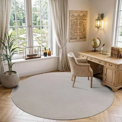 Muratap Comfy soft rond effen vloerkleed wasbaar uni 240 cm rond