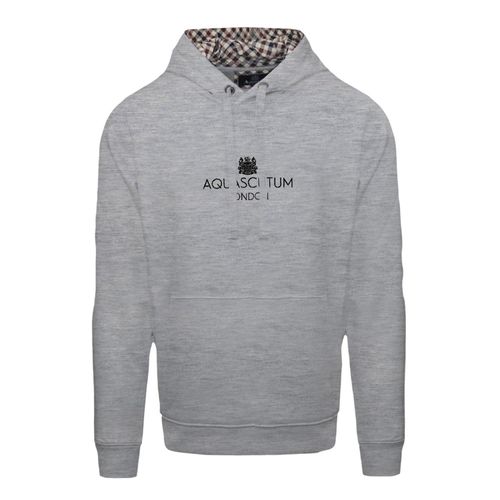 Aquascutum Heren Belettering Hoodie (Grijs)