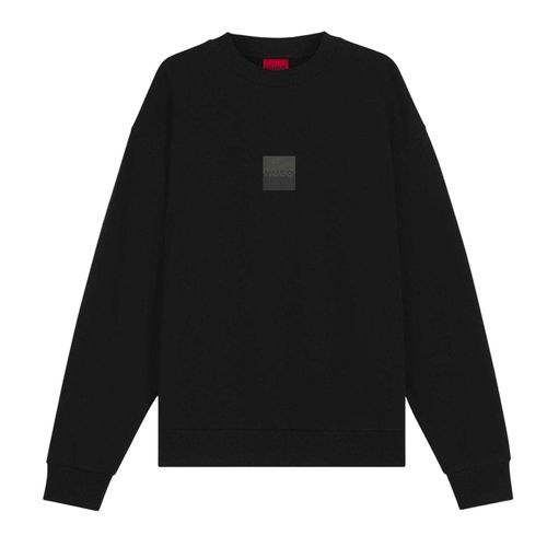 Hugo Heren-sweatshirt met logo en verlaagde schouders, normale pasvorm (Zwart)