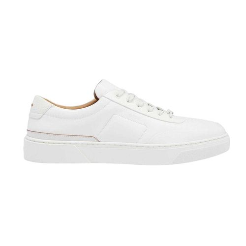 Boss Heren Gary Leren Platte Trainers (Wit)