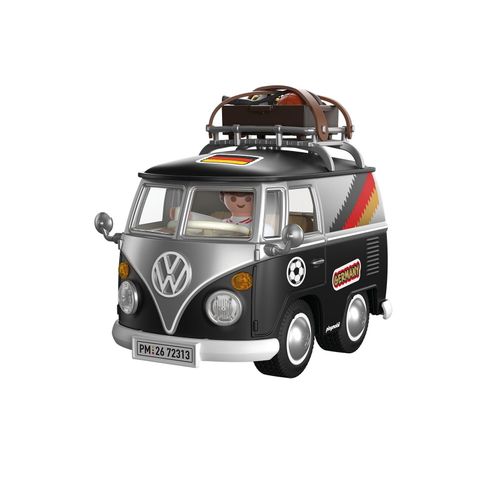 Konstruktions-Spielset PLAYMOBIL "Volkswagen T1 Camper GER Edition", schwarz, Spielbausteine, Kinder, Kunststoff, Konstruktions-Spielset, Made in Europe