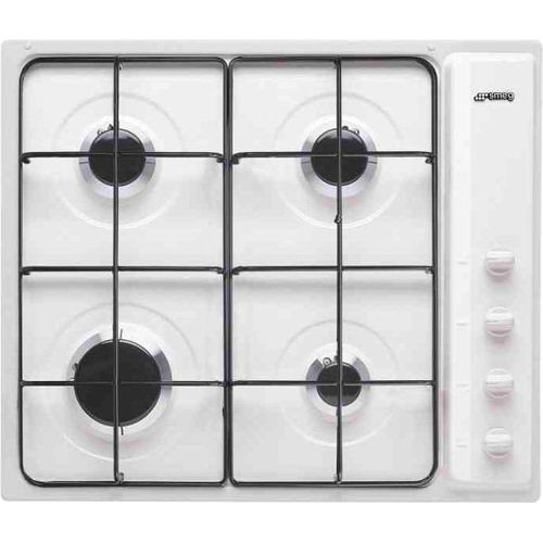 Smeg S64SB Einbau-Gaskochfeld, 60 cm, 4 Brenner, weiß