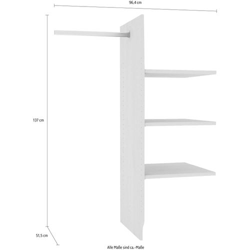 Inneneinteilung WIEMANN, grau (treeline (gräulich)), B:96,4cm H:137cm T:51,5cm, Holzwerkstoff, Schrankinneneinteiler, Inneneinteilung