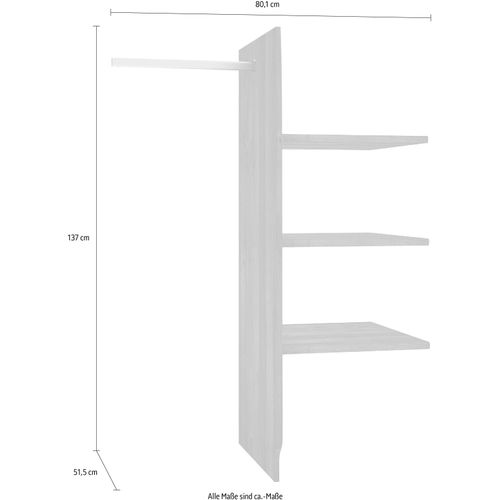 Inneneinteilung WIEMANN, braun (erle), B:80,1cm H:137cm T:51,5cm, Holzwerkstoff, Schrankinneneinteiler, Inneneinteilung