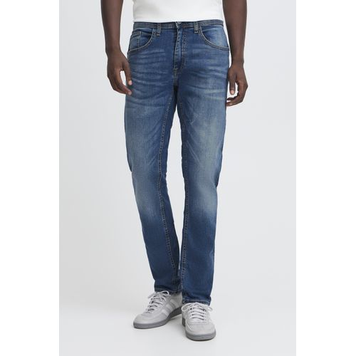 Regular-fit-Jeans BLEND "BHTWISTER SLIM/REG", Herren, Gr. 30, Länge 32, blau (denim middle blau), Denim/Jeans, Obermaterial: 100% Baumwolle, Abriebeffekte, regular fit, Jeans, mit Abriebeffekten
