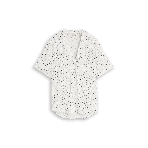 TOM TAILOR Damen Bluse mit Punktemuster, weiß, Gepunktet, Gr. 46