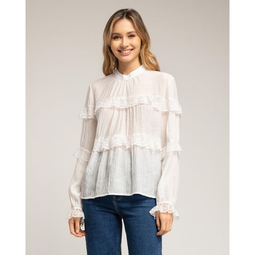 Doorschijnende blouse met kant