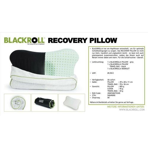 BLACKROLL Recovery Pillow - Komprimierbar - Weiß - 1 Stück(e) - 490 mm - 280 mm - 110 mm
