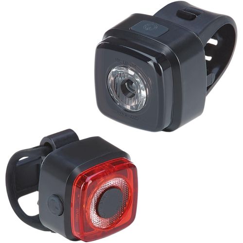 Fahrradbeleuchtung PROPHETE "LED Akku Beleuchtungs-Set 30/10 Lux", schwarz, Fahrradlampen