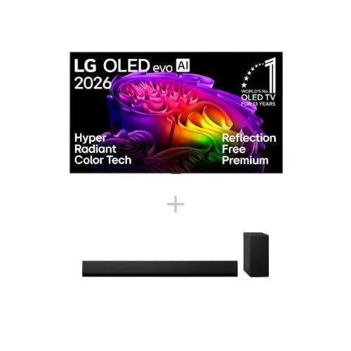 LG 55 ″ OLED evo AI G6 4K Smart TV 2026 + 3.1 Kanal TV Soundbar DSG10TY mit Dolby Atmos OLED55G67LW.DSG1001