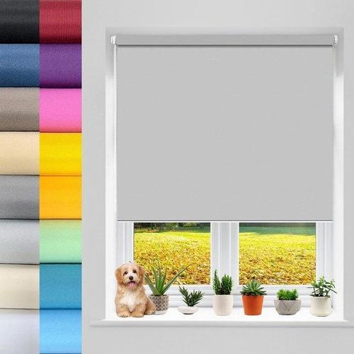 Verduisterungsrollo - Privatschirm - Klapprolle - Raumverdunkeln - Montage ohne Bohren - 60x90cm - Grau