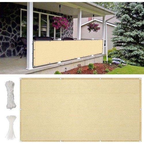 Terrassschutz - Windschutz - Privatschutz - Polyester - 700x150 cm - Gelb - Wetterfest - Balkonschutz