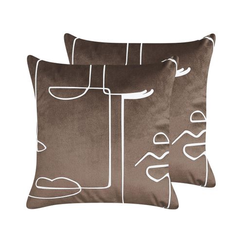 DEKOKISSEN 2er-Set Braun 45/45 cm Philodendron