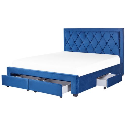 POLSTERBETT 180/200cm Marineblau Lievin