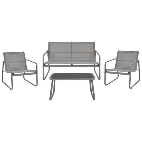 LOUNGE SET 4-Sitzer Metal grau Barrea