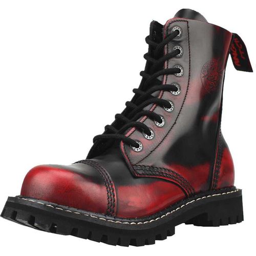 ANGRY ITCH-8-Loch Red Rub-Off Ranger Armee Leder Stiefel Stahlkappe, EU 42