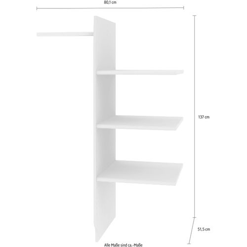 Inneneinteilung WIEMANN, silber (streifendekor (silber)), B:80,1cm H:137cm T:51,5cm, Holzwerkstoff, Schrankinneneinteiler, Inneneinteilung