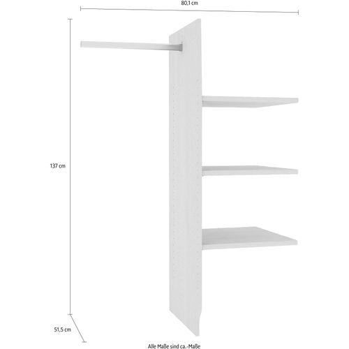 Inneneinteilung WIEMANN, grau (treeline (gräulich)), B:80,1cm H:137cm T:51,5cm, Holzwerkstoff, Schrankinneneinteiler, Inneneinteilung