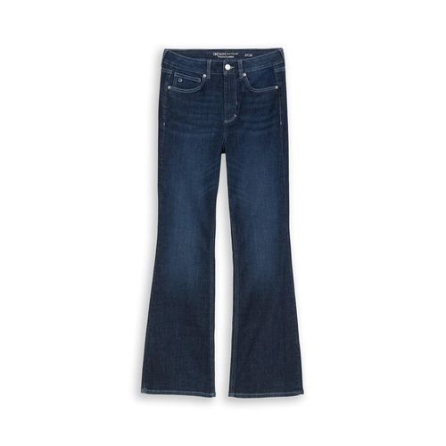 TOM TAILOR DENIM Damen TTAVA FLARED Jeans mit Stretch, blau, Uni, Gr. 29/32