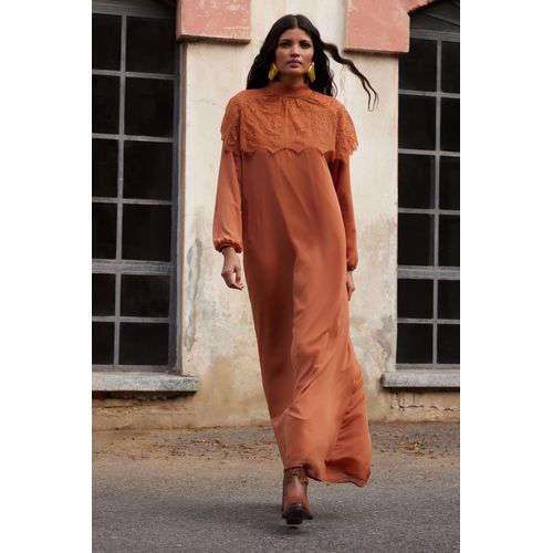 Beige, rechte maxi-jurk voor dames, stijlvol/geschikt voor 's avonds of als gewone jurk met hijab.
