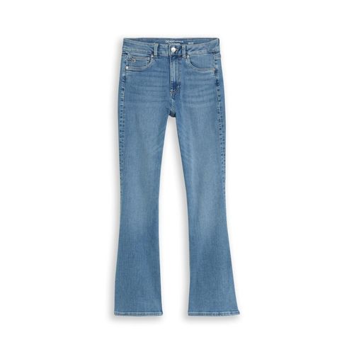 TOM TAILOR DENIM Damen TTAVA FLARED Jeans mit Stretch, blau, Uni, Gr. 30/32
