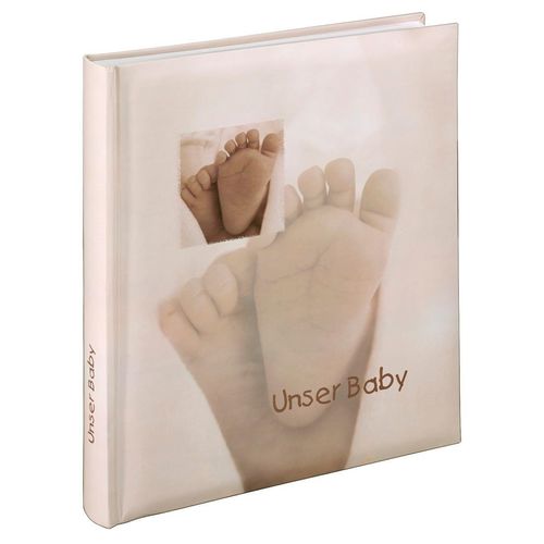 HAMA Fotoalbum "Babyalbum "Baby Feel", 29x32 cm, 60 weiße Seiten, 2 seitiger Vorspann", beige, B:29cm H:3,5cm L:32cm, Fotoalben