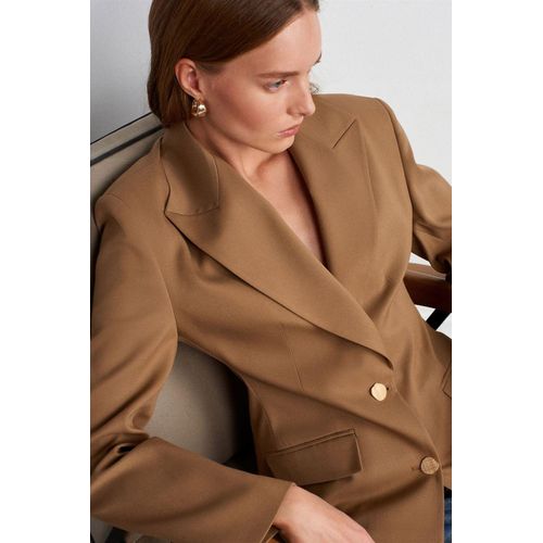 Aangeklede Crêpe Blazer met Sjaalkraag