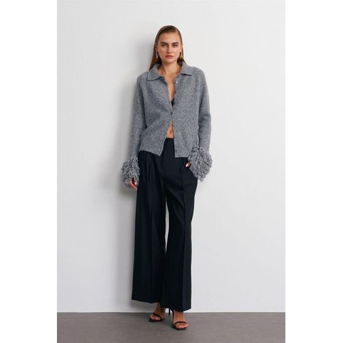 Hoogwaardige Wide-Leg Plissé Broek