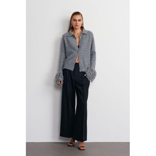 Hoogwaardige Wide-Leg Plissé Broek