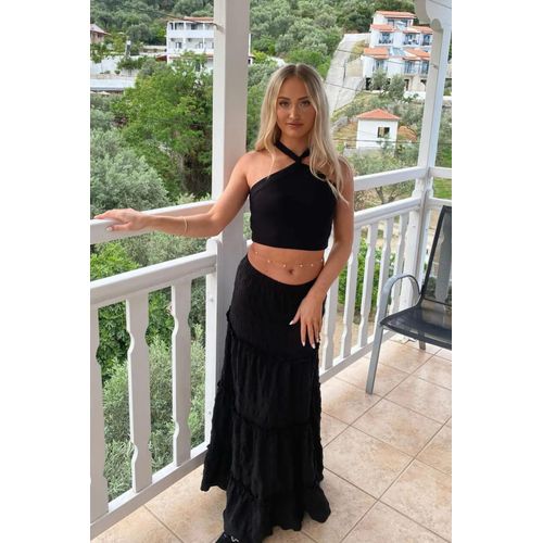 Halter Nech Kruzifront Crop Top