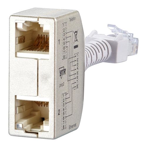 BTR NETCOM Cable-sharing-Adapter Ethernet/ISDN 130548-02-E ; Metz Connect)