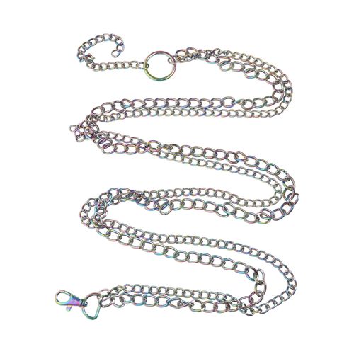 Hüftgürtel URBAN CLASSICS "Urban Classics Unisex Holographic Chain Belt", Damen, Gr. S/M, holographic, 100% Iron, Gürtel Hüftgürtel