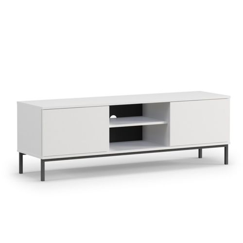 LOWBOARD Queba 2T Weiß 150/50/41 cm – TV Lowboard weiß mit Türen