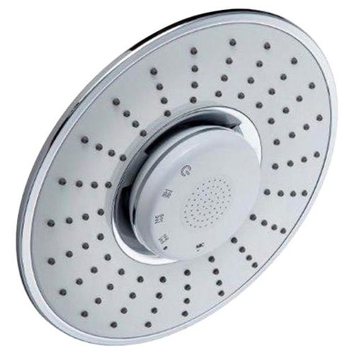 Regenduschkopf ADOB "Bluetooth", grau (chromfarben), B:21cm, Duschköpfe, mit Bluetoothlautsprecher für Musik oder Telefon