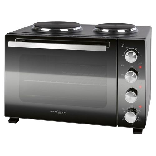 ProfiCook® Minibackofen mit Kochplatten | 32L | Umluft, Oberhitze, Unterhitze, Drehspieß | Mini Backofen mit Umluft | PC KK 1302