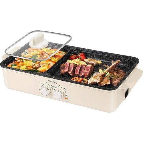 Elektrische 2in1 Grill und Hotpot, rauchlos, für Innen, Koreanisch