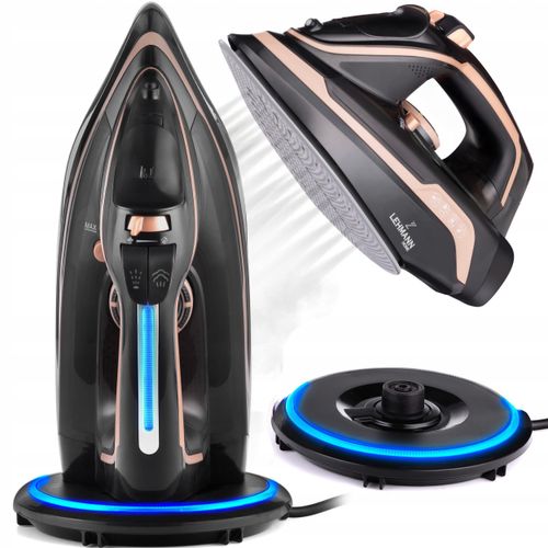 x x Kabelloses Bügeleisen Lehmann Pargo 3000W Dampfbügeleisen Keramik Stark 35G