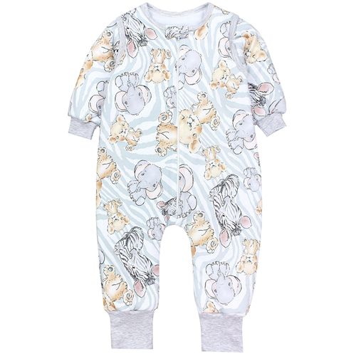 Babyschlafsack TUPTAM "Schlafsack mit Füßen Baby Schlafsack mit Beinen und Ärmel ganzjährig" Gr. 68, grau (safari), Schlafsäcke, Baby, L: 74cm, Obermaterial: 100% Baumwolle CO., Babyschlafsack, L:74cm