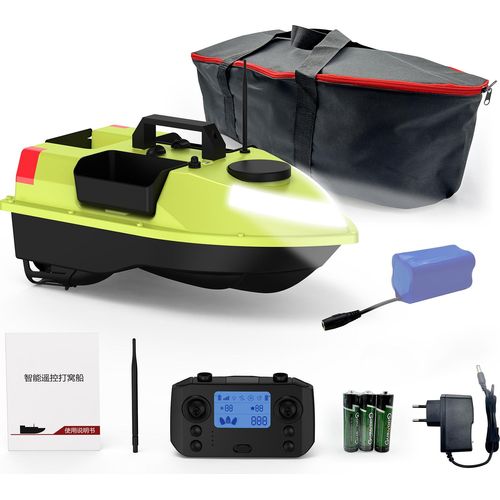GPS RC Koederboot, 600 m, kabellose Fernbedienung, Angelkoederboot, Angelfutterboot mit 3 Koederbehaeltern