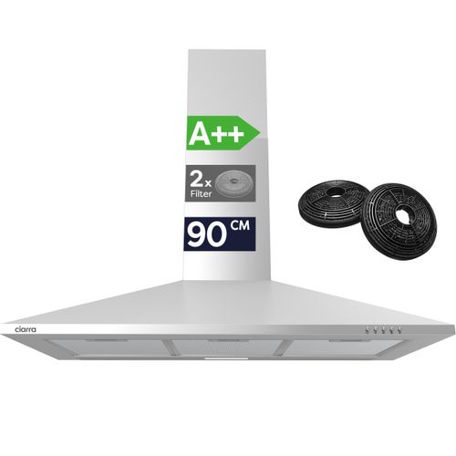 CIARRA A++ 406 m³/h Dunstabzugshaube 90 cm Wandhaube Pyramide Abzugshaube 3 Stufen VMS9201
