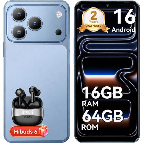 2026 Blackview WAVE 7C Handy Ohne Vertrag incl Hibuds 6, 6.56", Android16, 16GB+64GB/2TB TF, Face ID, 5000mAh, 32MP, Dual-SIM, WiFi 5, IP54