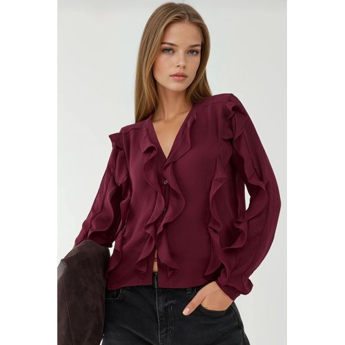 Tippet Kragen Flonkerende Boheemse Shirt