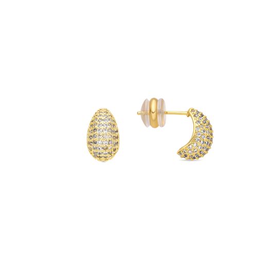 Luxenter Ohrringe mit 18-karätiger Gelbgoldbeschichtung und Brillantstrass – Kincon